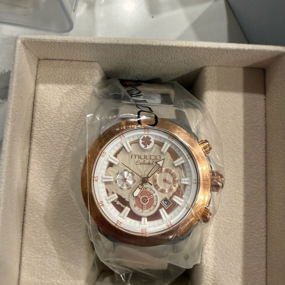 Mulco Beige and Rose Gold Watch